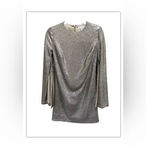 DRESS THE POPULATION SEQUIN LONG SLEEVE COCKTAIL DRESS Gold SIZE XS NWT